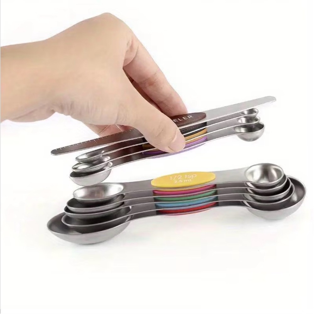 Magnetic Measuring Spoons Set of 9 - Multi-Color - Picture 3 of 9
